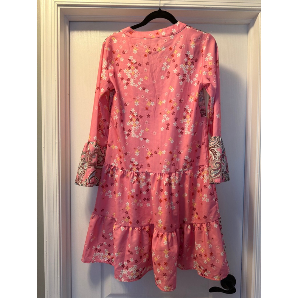 NWOT Pink Boho Baby Doll Dress | Small - Picture 3 of 5